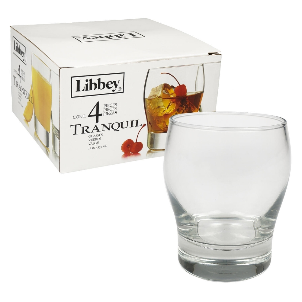 4 PACK 12OZ TRANQUIL ROCK GLASS SET